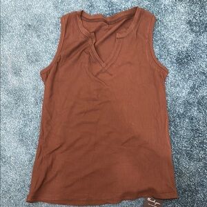 Brown Sleeveless Top